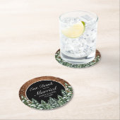 Schwarzer Schneewald essen Getränk Verheiratete Ho Runder Pappuntersetzer (Vor Ort)