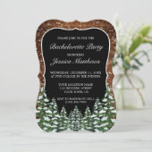 Schwarzer Schneewald Junggeselinnen-Abschied Einladung (Stehend Vorderseite)