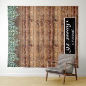 Schwarzer Schneewald Sweet 16 Foto Hintergrund Wandteppich (Beispiel (Horizontal))