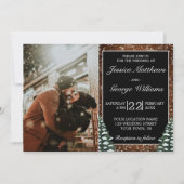 Schwarzer Schneewald und Foto Einladung (Vorderseite)