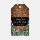 Schwarzer Schneewald und Waldkiefer Bat Mitzvah Geschenkanhänger (Rückseite)