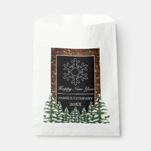 Schwarzer Schneewald & Wald Frohes Neues Jahr Schn Geschenktütchen