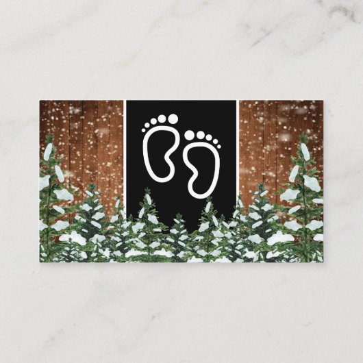 Schwarzer Schneewald & Wald Pine Diaper Raffel Begleitkarte (Rückseite)