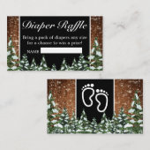 Schwarzer Schneewald & Wald Pine Diaper Raffel Begleitkarte (Vorne/Hinten)