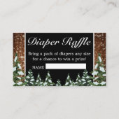 Schwarzer Schneewald & Wald Pine Diaper Raffel Begleitkarte (Vorderseite)