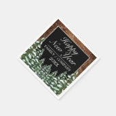 Schwarzer Schneewald & Waldkiefer - Glück Neues Ja Serviette (Ecke)