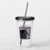 Schwarzer Schnitt an Lila Verzierter schwarzer Gre Acryltrinkbecher (Rückseite)