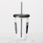 Schwarzer Schnitt an Lila Verzierter schwarzer Gre Acryltrinkbecher (Rechts)
