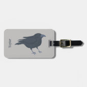 Schwarzer Schnitt auf grauem Personalisiert Gepäckanhänger (Vorderseite horizontal)