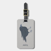 Schwarzer Schnitt auf grauem Personalisiert Gepäckanhänger (Vorderseite vertikal)