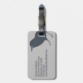 Schwarzer Schnitt auf grauem Personalisiert Gepäckanhänger (Rückseite vertikal)