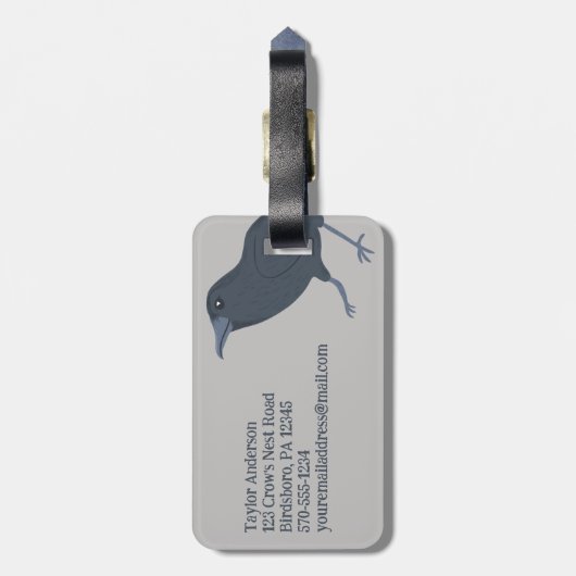 Schwarzer Schnitt auf grauem Personalisiert Gepäckanhänger (Rückseite vertikal)