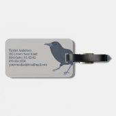 Schwarzer Schnitt auf grauem Personalisiert Gepäckanhänger (Rückseite horizontal)