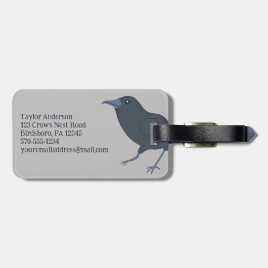 Schwarzer Schnitt auf grauem Personalisiert Gepäckanhänger (Rückseite horizontal)