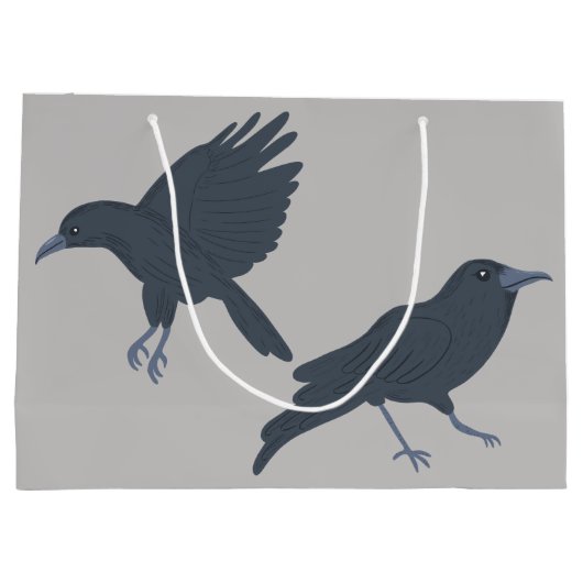 Schwarzer Schnitt auf grauem Personalisiert Große Geschenktüte (Rückseite)