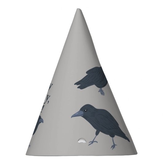 Schwarzer Schnitt auf grauem Personalisiert Partyhütchen (Rechts)