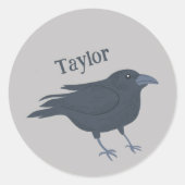 Schwarzer Schnitt auf grauem Personalisiert Runder Aufkleber (Vorderseite)