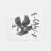 Schwarzer Schnitt, F-caw-f Funny Black Bird Fleecedecke (Vorderseite (Horizontal))