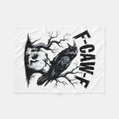 Schwarzer Schnitt, F-caw-f Funny Black Bird Fleecedecke (Vorderseite (Horizontal))