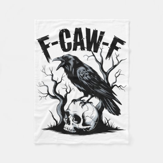 Schwarzer Schnitt, F-caw-f Funny Black Bird Fleecedecke (Vorderseite)