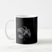 Schwarzer Schnitt, F-caw-f Funny Black Bird Kaffeetasse (Links)