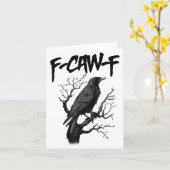 Schwarzer Schnitt, F-caw-f Funny Black Bird Karte (Gelbe Blume)