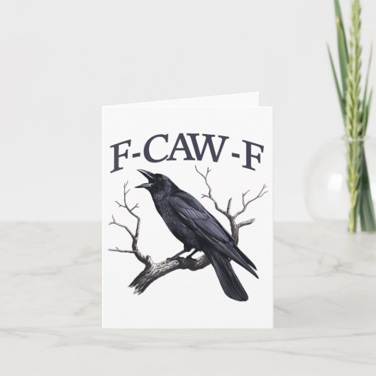 Schwarzer Schnitt, F-caw-f Funny Black Bird Karte (Vorderseite)