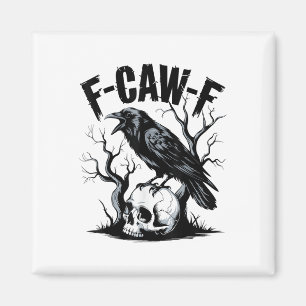 Schwarzer Schnitt, F-caw-f Funny Black Bird Magnet