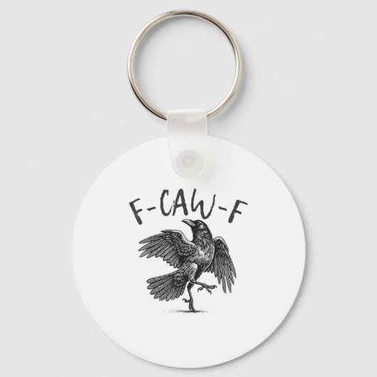 Schwarzer Schnitt, F-caw-f Funny Black Bird Schlüsselanhänger (Vorderseite)