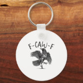 Schwarzer Schnitt, F-caw-f Funny Black Bird Schlüsselanhänger (Vorderseite)