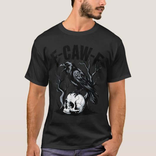 Schwarzer Schnitt, F-caw-f Funny Black Bird T-Shirt (Vorderseite)
