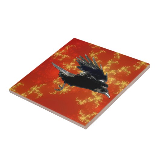 Schwarzer Schnitt für Vogelliebhaber Fliese (Seite)