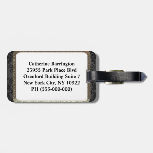 Schwarzer Schnitt Gepäckanhänger (Rückseite horizontal)