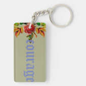 Schwarzer Schnitt und Rose Schlüsselanhänger (Rückseite)