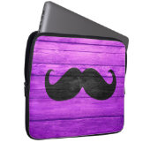 Schwarzer Schnurrbart aus Violett Laptopschutzhülle (Vorne Rechts)