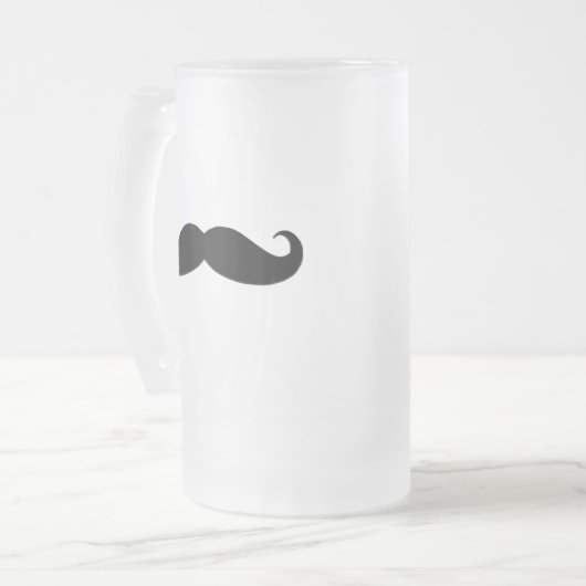 Schwarzer Schnurrbart oder schwarzer Schnurrbart Mattglas Bierglas (Vorderseite Links)