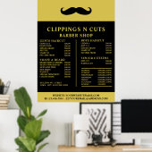 Schwarzer Schnurrbart, Preisliste für Männer Poster (Heimbüro)