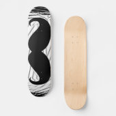 Schwarzer Schnurrbart Skateboard (Vorderseite)