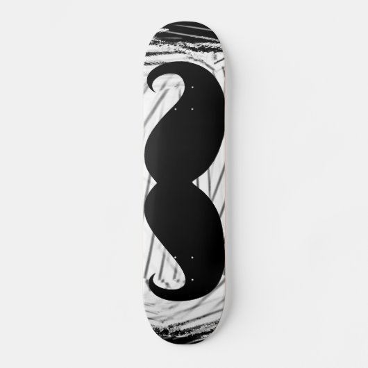 Schwarzer Schnurrbart Skateboard (Vorderseite)