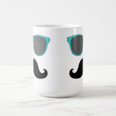 Schwarzer Schnurrbart-und Aqua-blauer Kaffeetasse (Mittel)