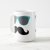 Schwarzer Schnurrbart-und Aqua-blauer Kaffeetasse (Vorderseite Links)