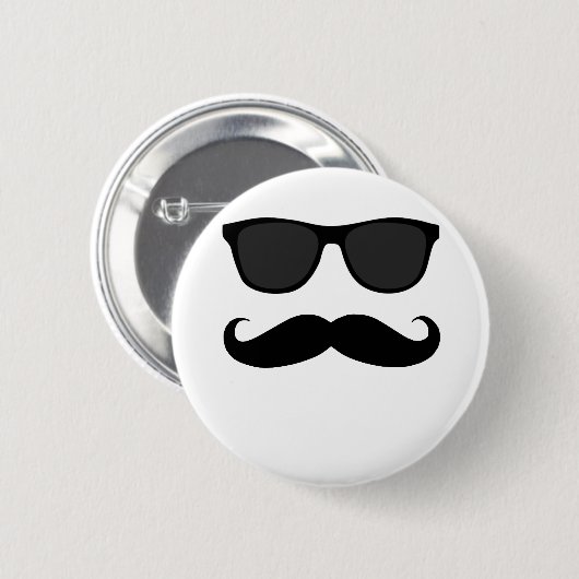 Schwarzer Schnurrbart und Button (Vorne & Hinten)