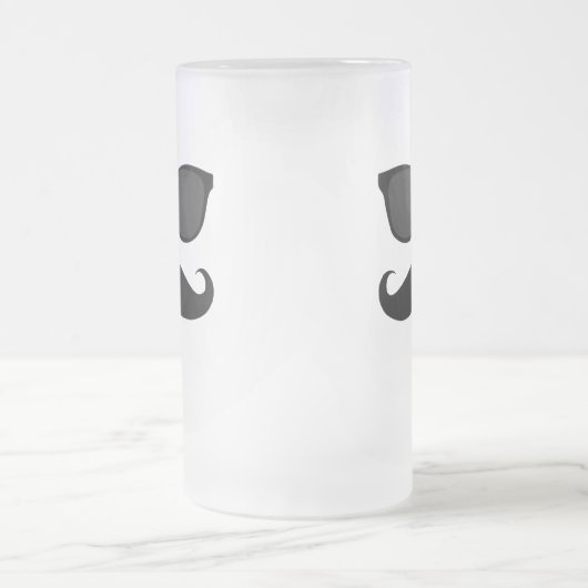 Schwarzer Schnurrbart und Mattglas Bierglas (Mittel)