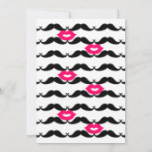 Schwarzer Schnurrbart und rosa Lippen Save the Dat Einladung (Rückseite)