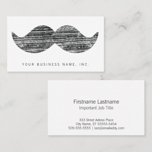 Schwarzer Schnurrbart Visitenkarte (Vorne/Hinten)