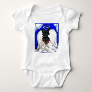 Schwarzer Schottischer Terrier Engel Baby Strampler