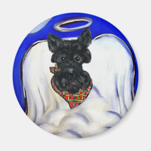 Schwarzer Schottischer Terrier Engel Magnet