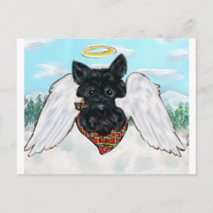 Schwarzer Schottischer Terrier Engel Postkarte