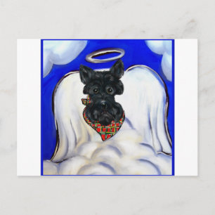 Schwarzer Schottischer Terrier Engel Postkarte
