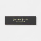 Schwarzer Schriftart-Klassiker im Old Style Türschild (Vorderseite )